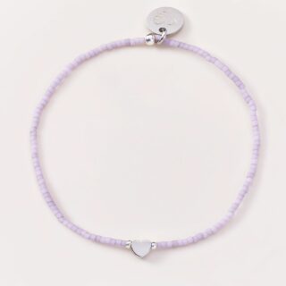 Armband Fine Grey Heart Silver