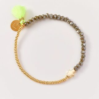 Armband Glitter Hamsa Green