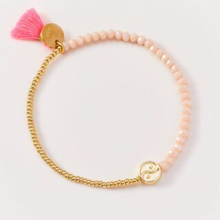 Armband Glitter Yin Yang Creme