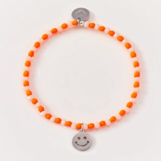 Armband Peace Orange/creme Silver