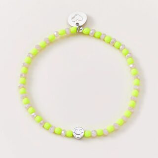 Armband Peace Yellow/white Smiley Silver