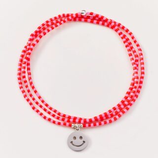 Two In One Red/rosa Smiley Silver
